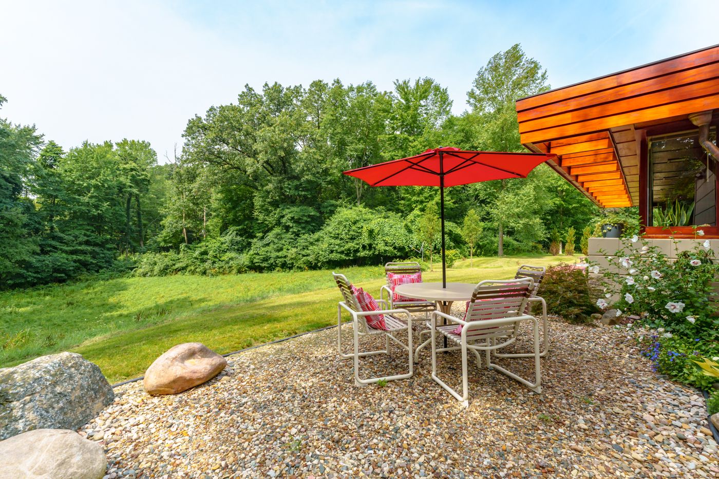 Pratt house outdoor umbrella patio