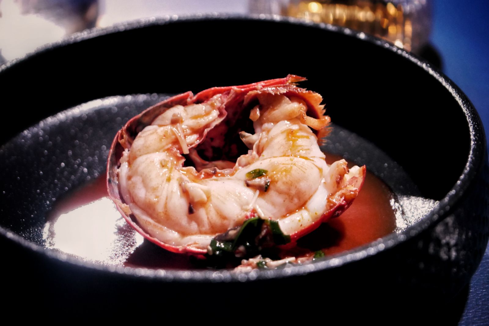 Chef Kei's hay-smoked lobster complimented the Elusive Umami brilliantly