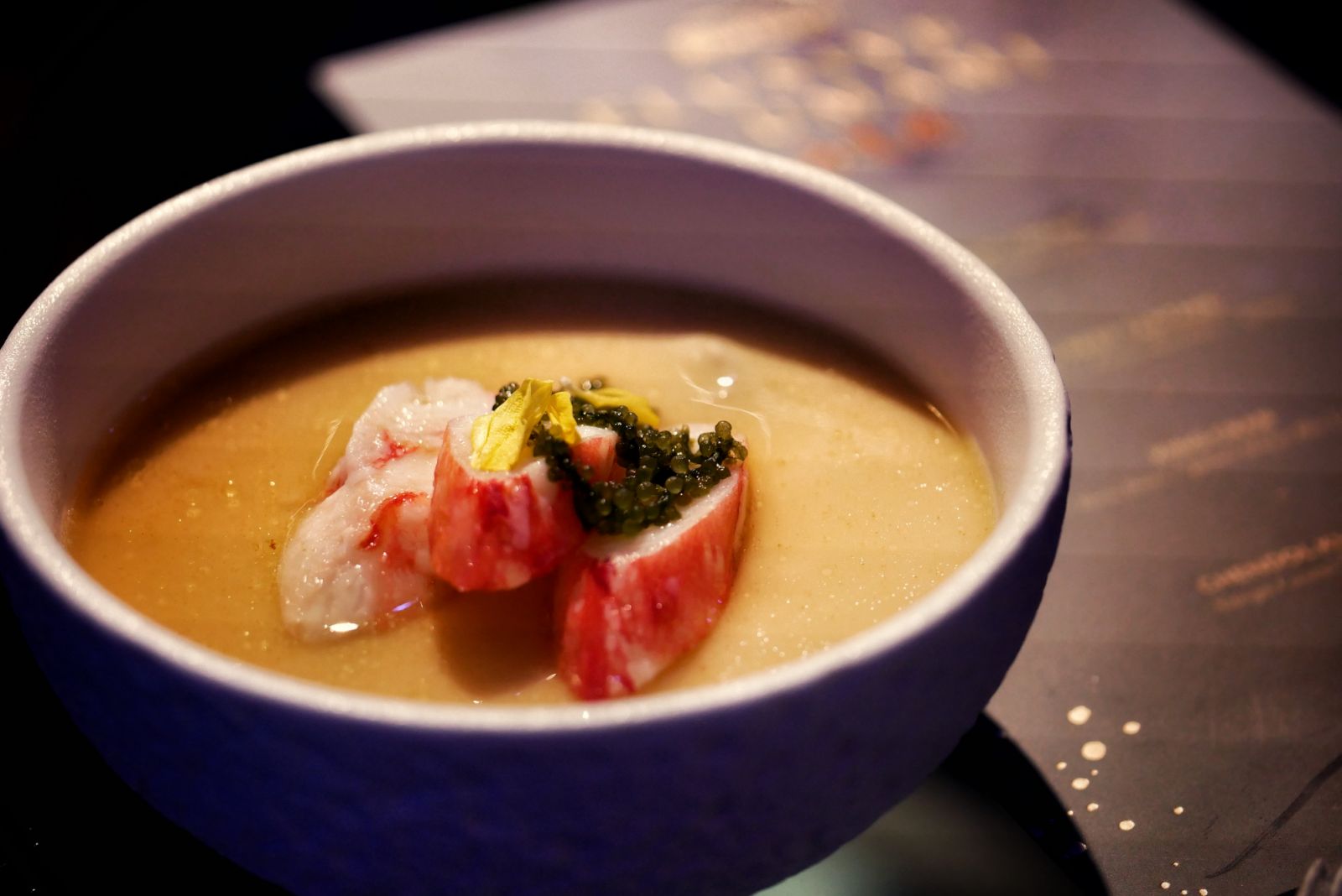 King Crab chawanmushi created created by Accor's head chef to pair with the Elusive Umami