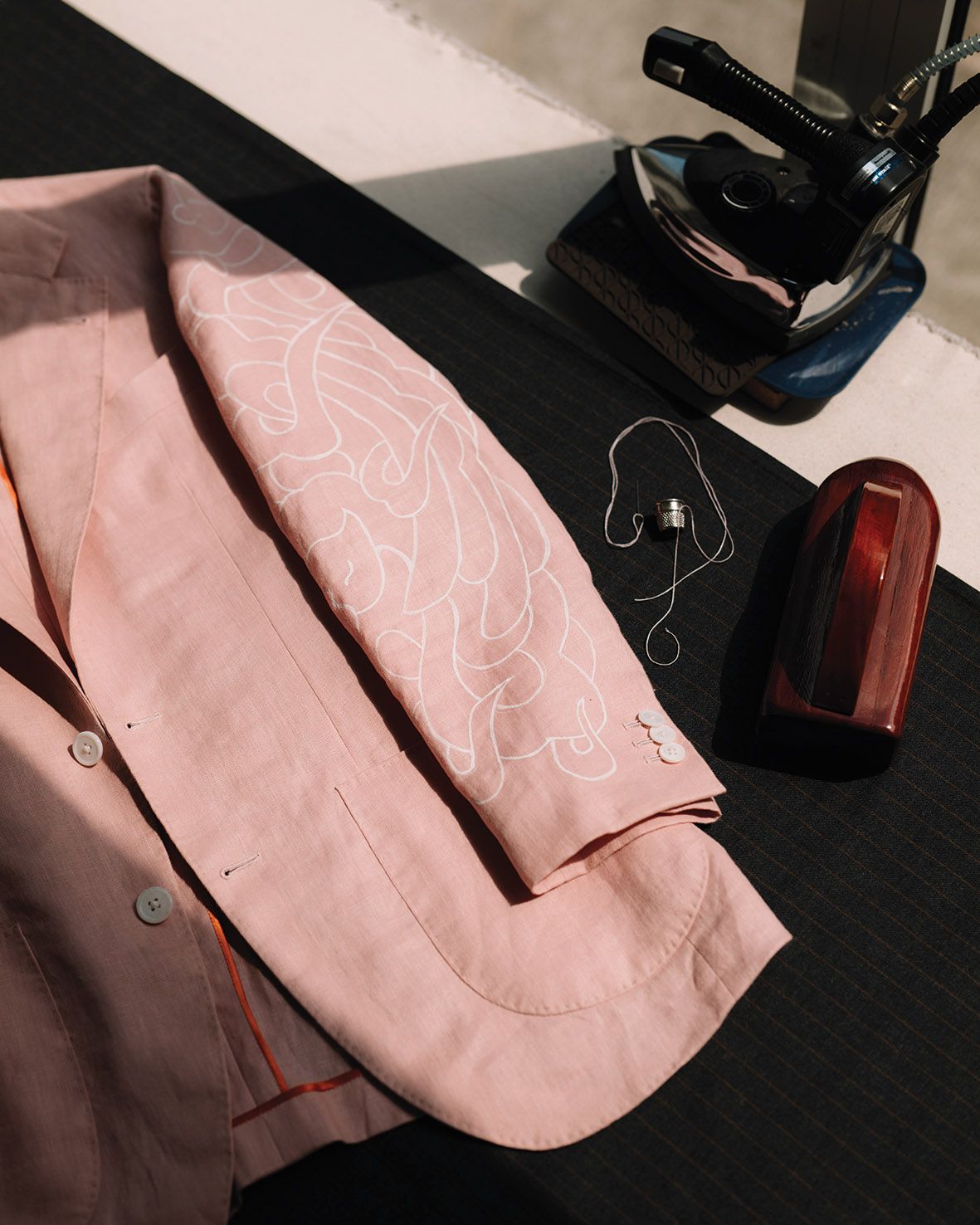 Ang personally drafts every jacket or trouser