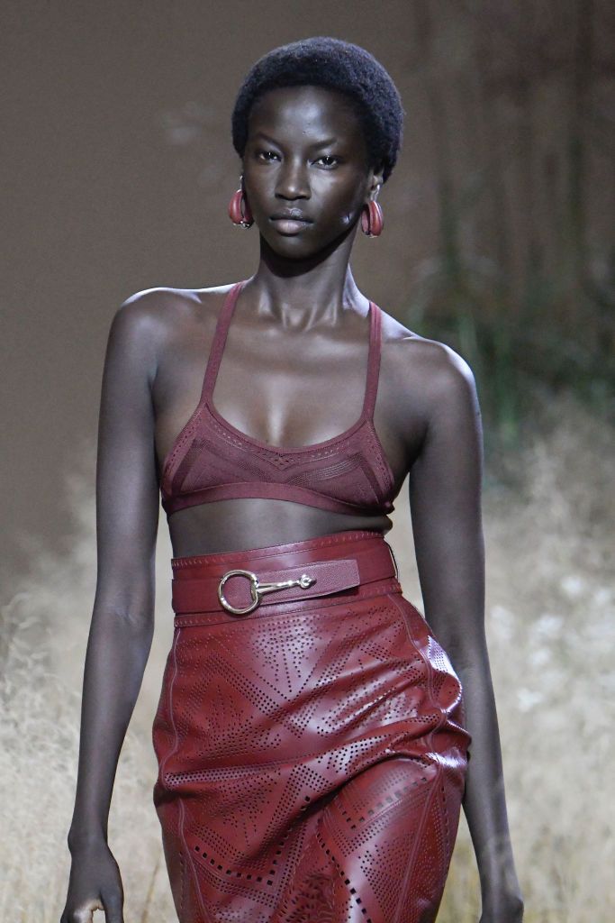 PARIS, FRANCE - SEPTEMBER 30: A model walks the runway during the Hermes Ready to Wear Spring/Summer 2024 fashion show as part of the Paris Fashion Week on September 30, 2023 in Paris, France. (Photo by Victor VIRGILE/Gamma-Rapho via Getty Images)