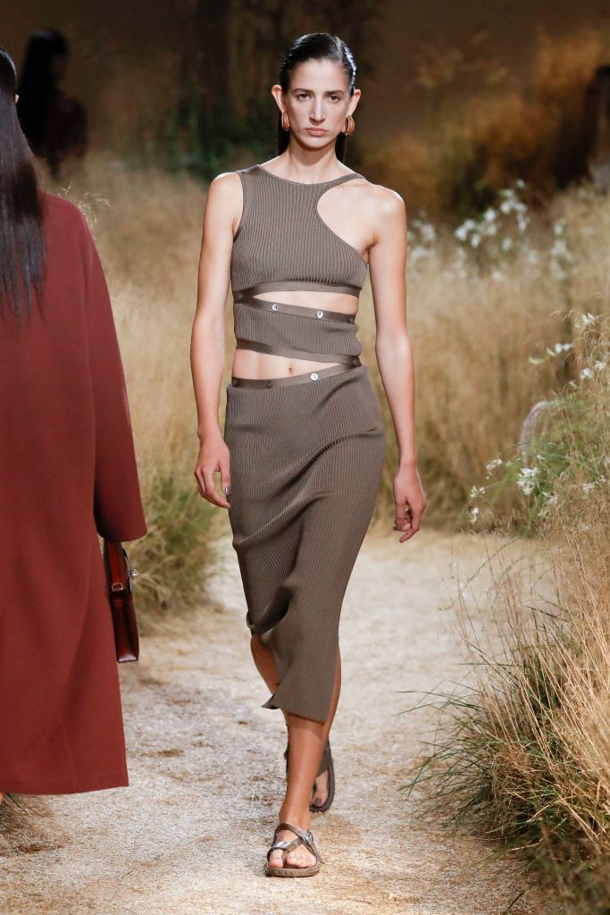 PARIS, FRANCE - SEPTEMBER 30: A model walks the runway during the Hermes Ready to Wear Spring/Summer 2024 fashion show as part of the Paris Fashion Week on September 30, 2023 in Paris, France. (Photo by Victor VIRGILE/Gamma-Rapho via Getty Images)