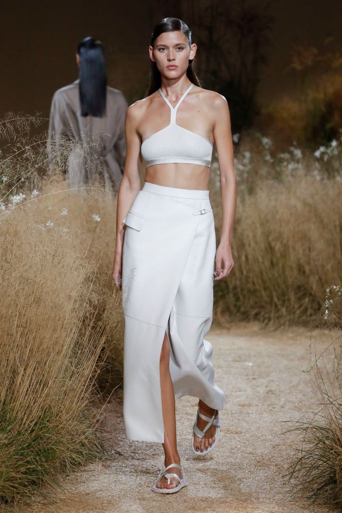 PARIS, FRANCE - SEPTEMBER 30: A model walks the runway during the Hermes Ready to Wear Spring/Summer 2024 fashion show as part of the Paris Fashion Week on September 30, 2023 in Paris, France. (Photo by Victor VIRGILE/Gamma-Rapho via Getty Images)