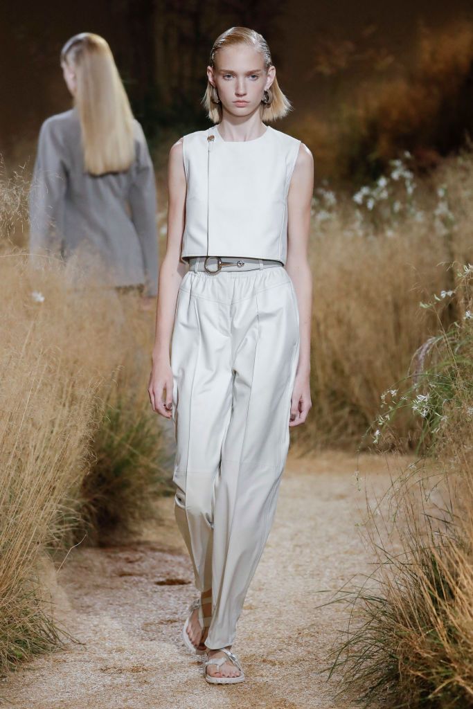 PARIS, FRANCE - SEPTEMBER 30: A model walks the runway during the Hermes Ready to Wear Spring/Summer 2024 fashion show as part of the Paris Fashion Week on September 30, 2023 in Paris, France. (Photo by Victor VIRGILE/Gamma-Rapho via Getty Images)