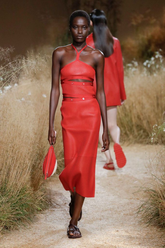 PARIS, FRANCE - SEPTEMBER 30: A model walks the runway during the Hermes Ready to Wear Spring/Summer 2024 fashion show as part of the Paris Fashion Week on September 30, 2023 in Paris, France. (Photo by Victor VIRGILE/Gamma-Rapho via Getty Images)