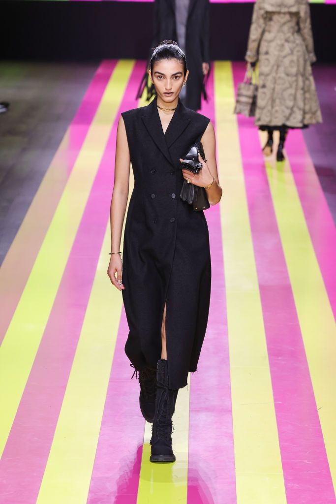 PARIS, FRANCE - SEPTEMBER 26: (EDITORIAL USE ONLY - For Non-Editorial use please seek approval from Fashion House) A model walks the runway during the Christian Dior Womenswear Spring/Summer 2024 show as part of Paris Fashion Week on September 26, 2023 in Paris, France. (Photo by Victor Boyko/Getty Images)