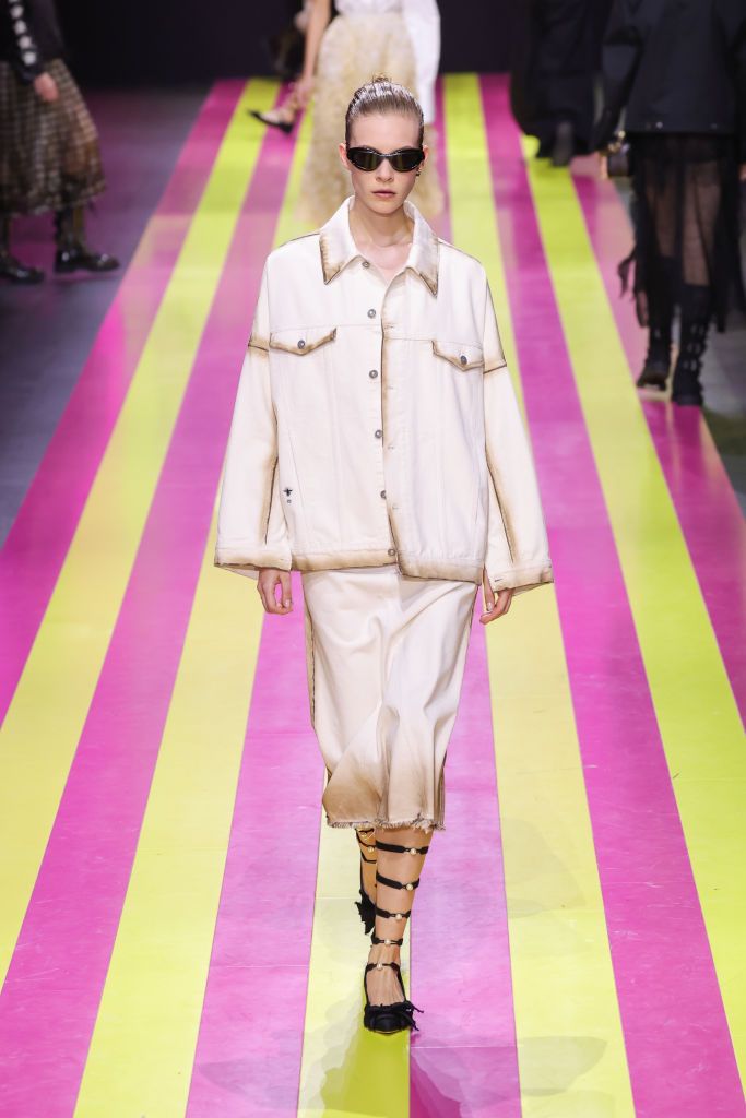 PARIS, FRANCE - SEPTEMBER 26: (EDITORIAL USE ONLY - For Non-Editorial use please seek approval from Fashion House) A model walks the runway during the Christian Dior Womenswear Spring/Summer 2024 show as part of Paris Fashion Week on September 26, 2023 in Paris, France. (Photo by Victor Boyko/Getty Images)