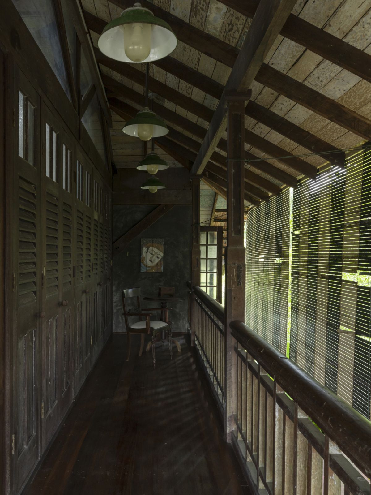 A narrow veranda helps with natural ventilation