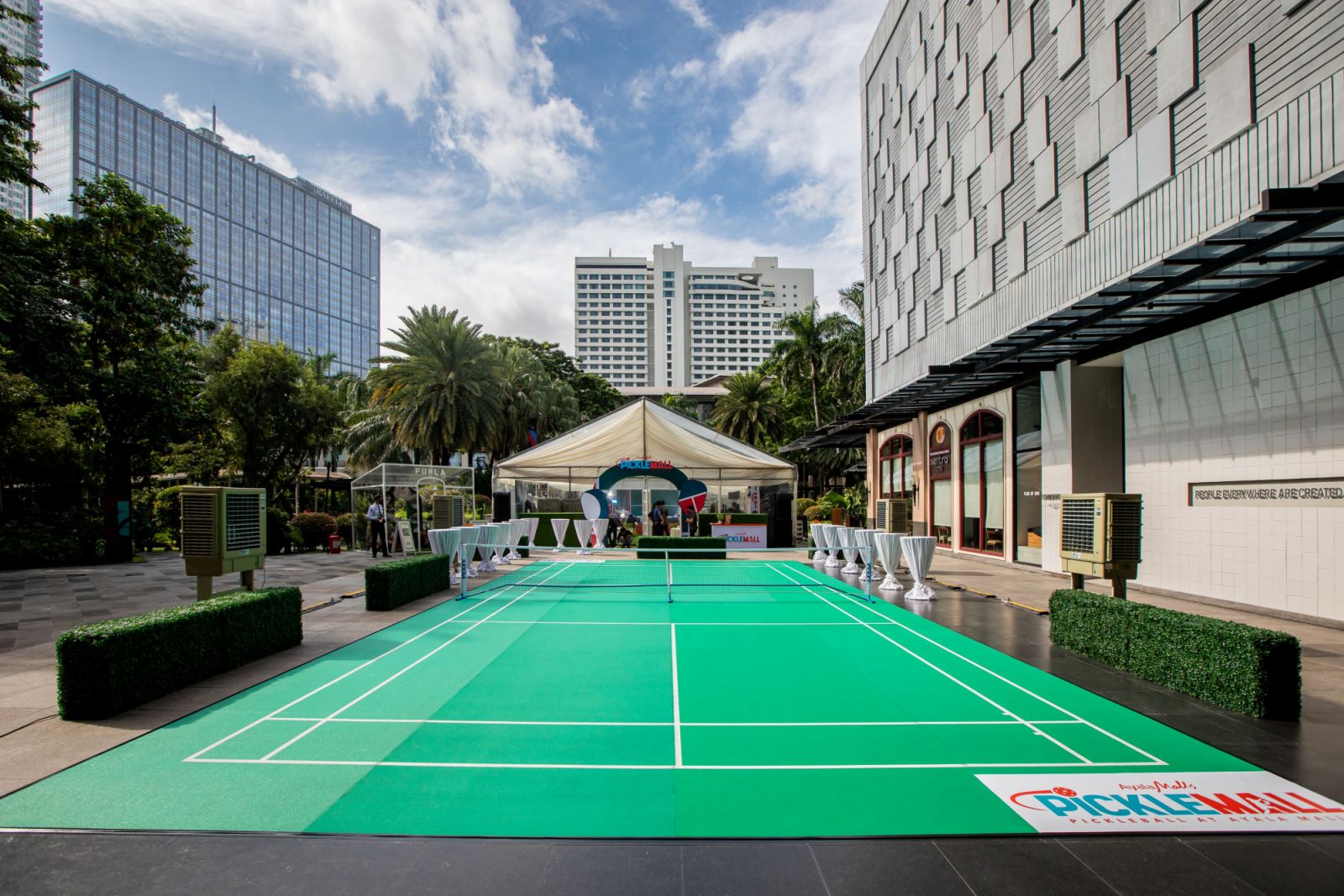 Launch event setup of Ayala Malls PickleMall: Pickleball at Ayala Malls at Greenbelt Fashion Walk