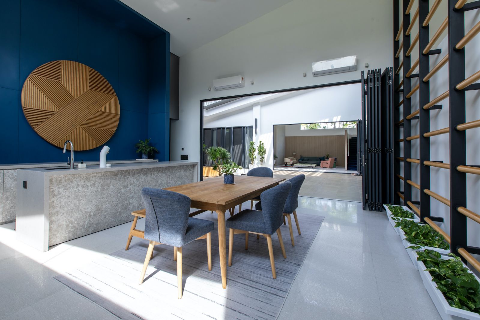 Spaces face into the central courtyard