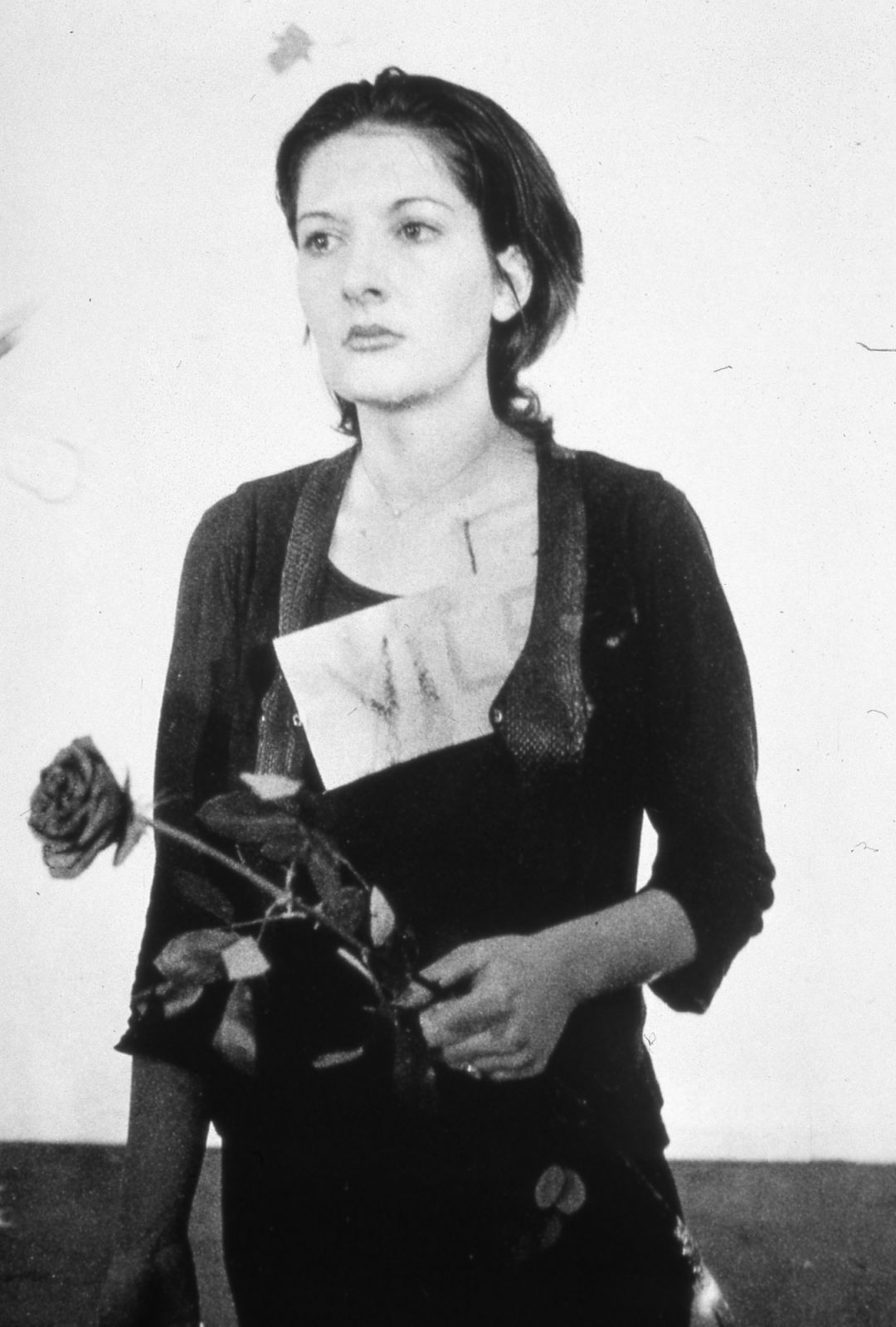 Marina Abramović, Rhythm 0, 1974. Performance; 6 hours. Studio Morra, Naples. (Photo Courtesy: Marina Abramović Archives)