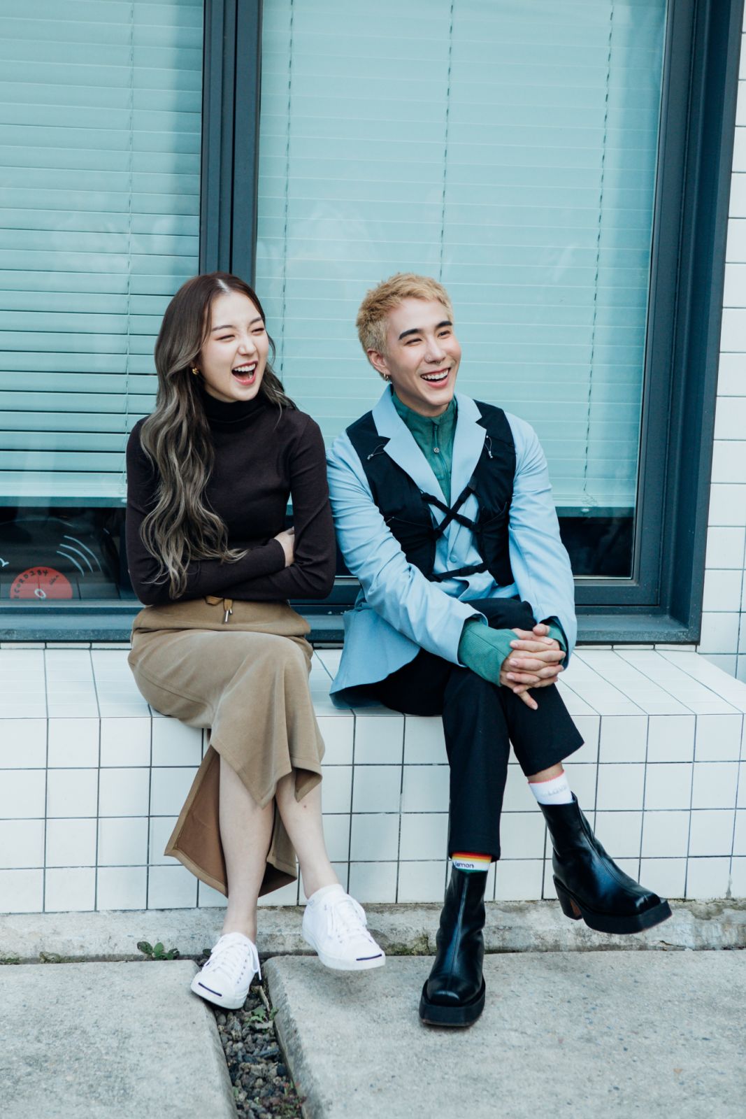 Thai actress Tha Naerng and Thai singer Koen Setsuwa at Lululemon's Find Your Wellbeing campaign launch event (Photo: Tatler Hong Kong / Jimin Jeon)