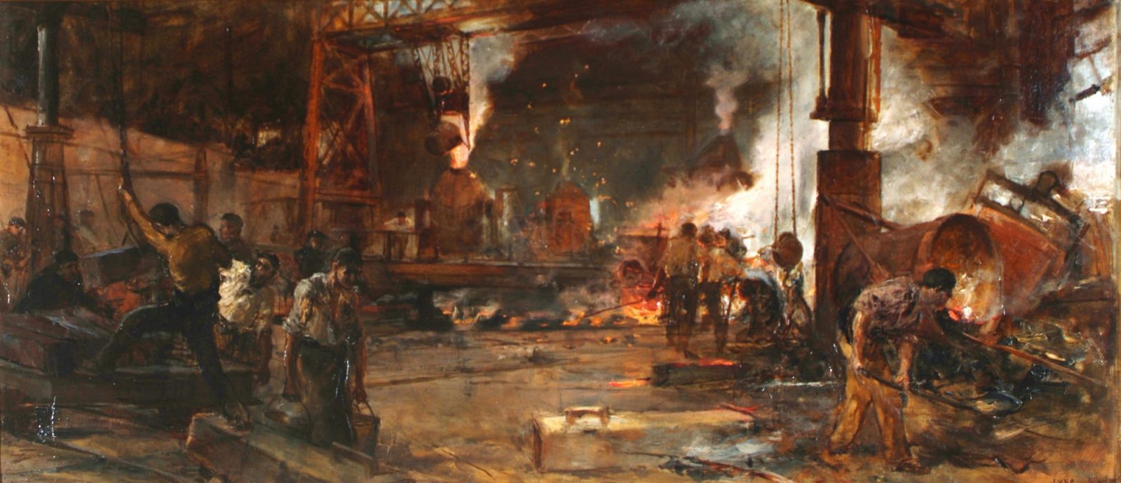 The interior of the Robert Steel Mill by Juan Luna, oil on canvas, 1893 can be seen at the Y Space in Yuchengco Museum (Photo: Yuchengco Museum/Facebook)