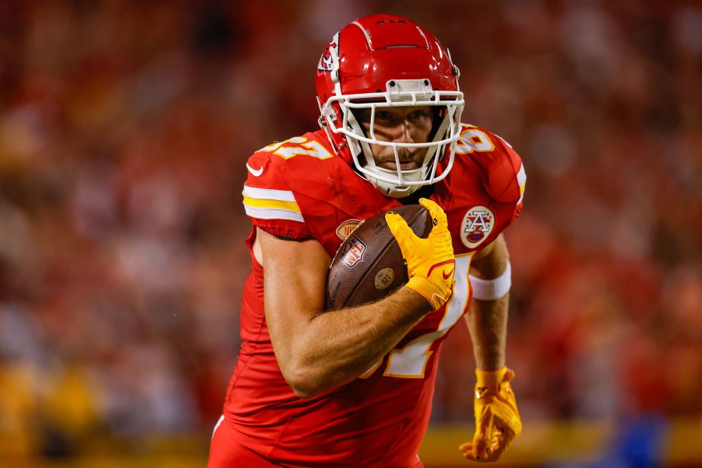 Taylor Swift的新男友Travis Kelce。 (Photo by David Eulitt/Getty Images)