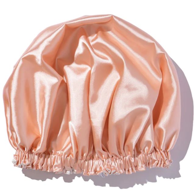 Silk + Satin Night Cap in Blush (Photo: Curlico.)