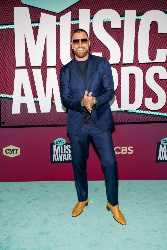 AUSTIN, TEXAS - APRIL 02: Travis Kelce attends the 2023 CMT Music Awards at Moody Center on April 02, 2023 in Austin, Texas. (Photo by Jason Kempin/Getty Images)