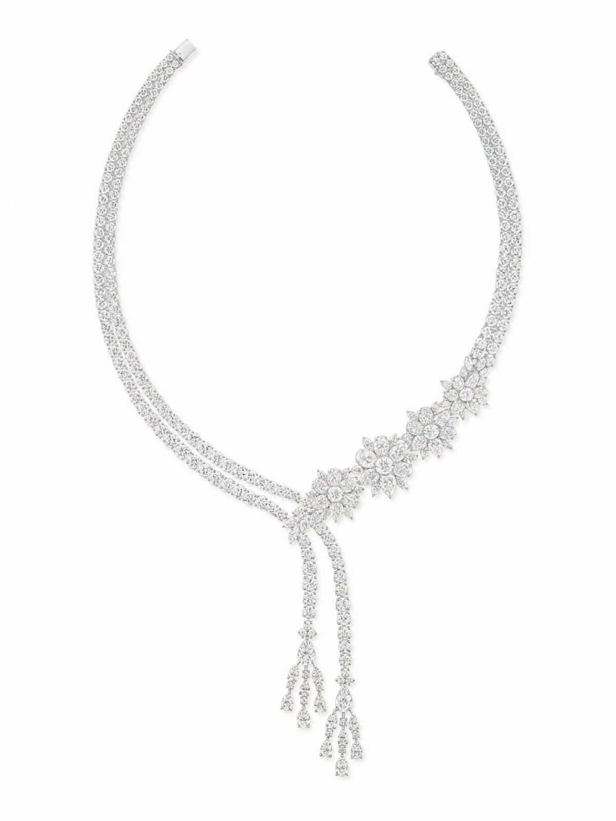 海瑞溫斯頓Lariat系列鑽石項鍊。(Photo: Harry Winston)