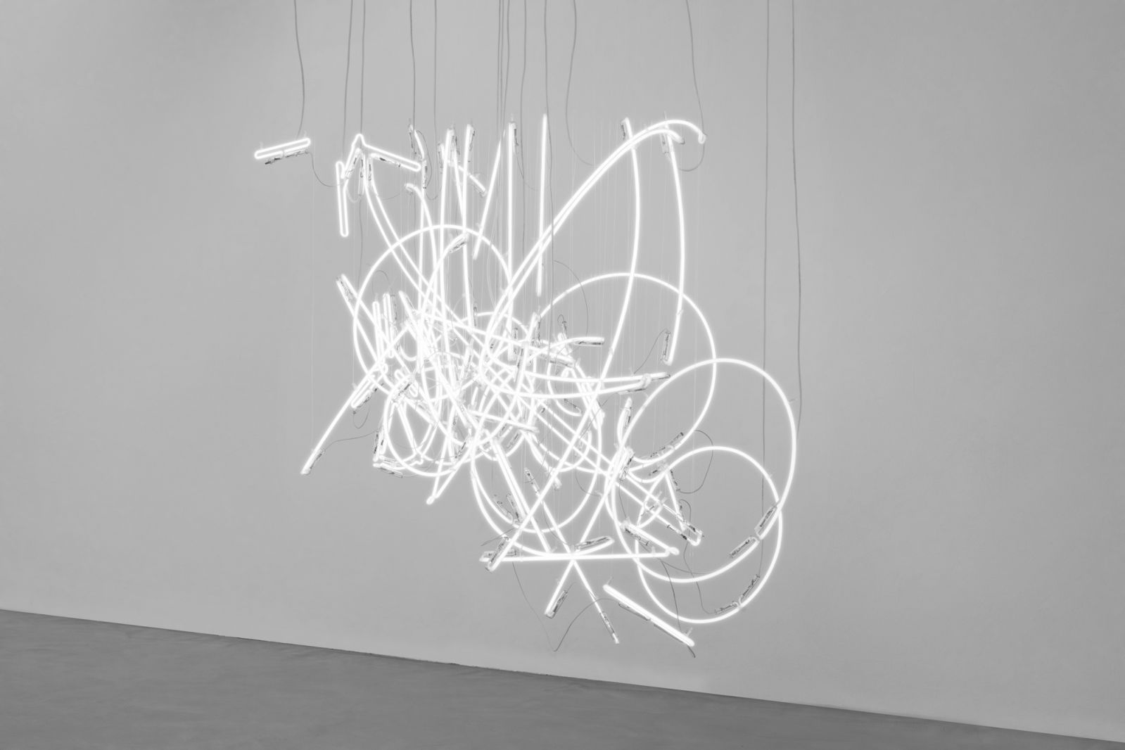 Cerith Wyn EvansNeon Forms (after Noh X)2018White neon53 1/8 x 64 3/16 x 45 11/16 in. (135 x 163 x 116 cm)