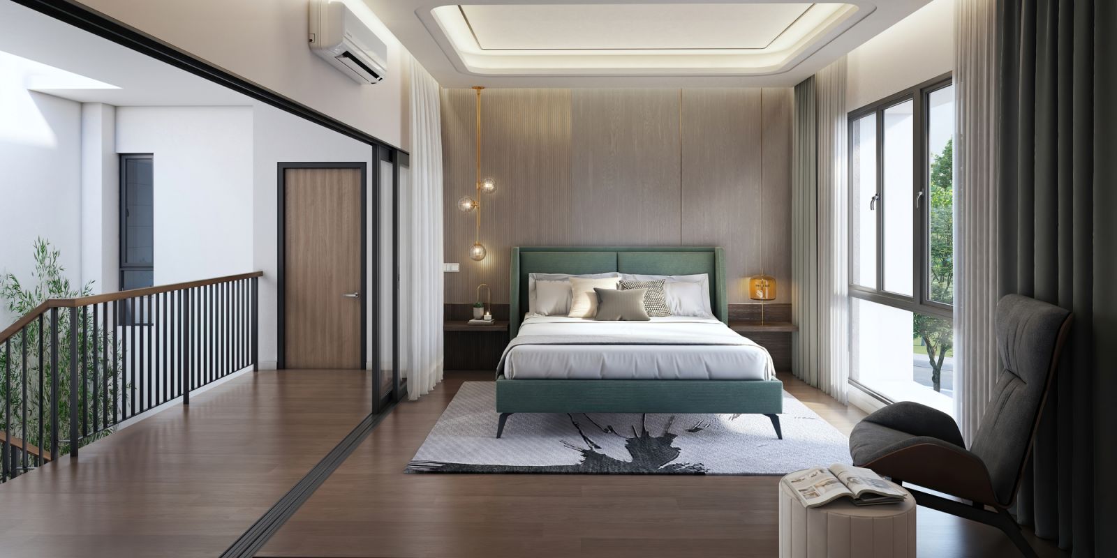 Rendering of top-floor, converted into a bedroom