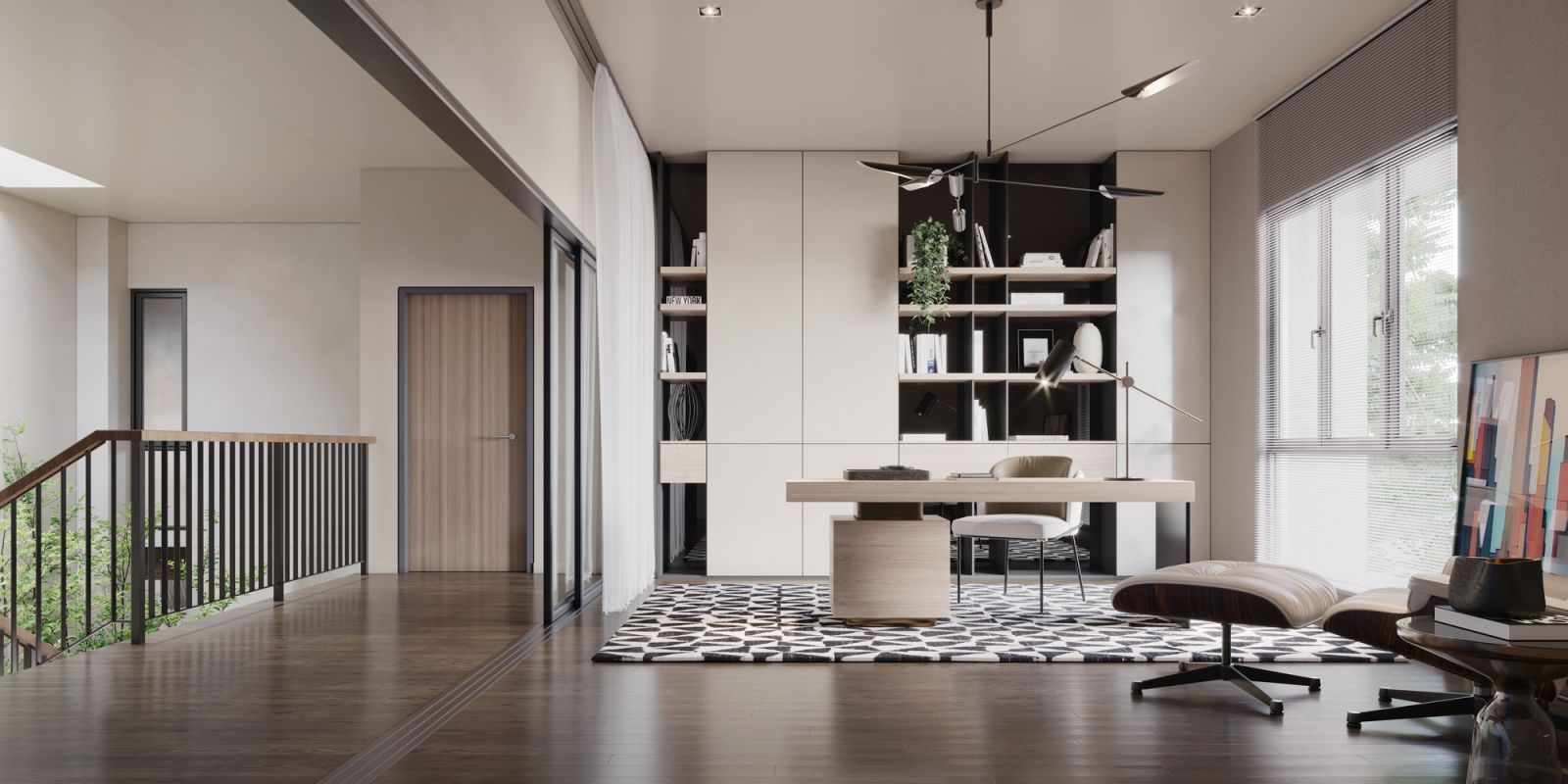 Rendering of top-floor, converted into a home office