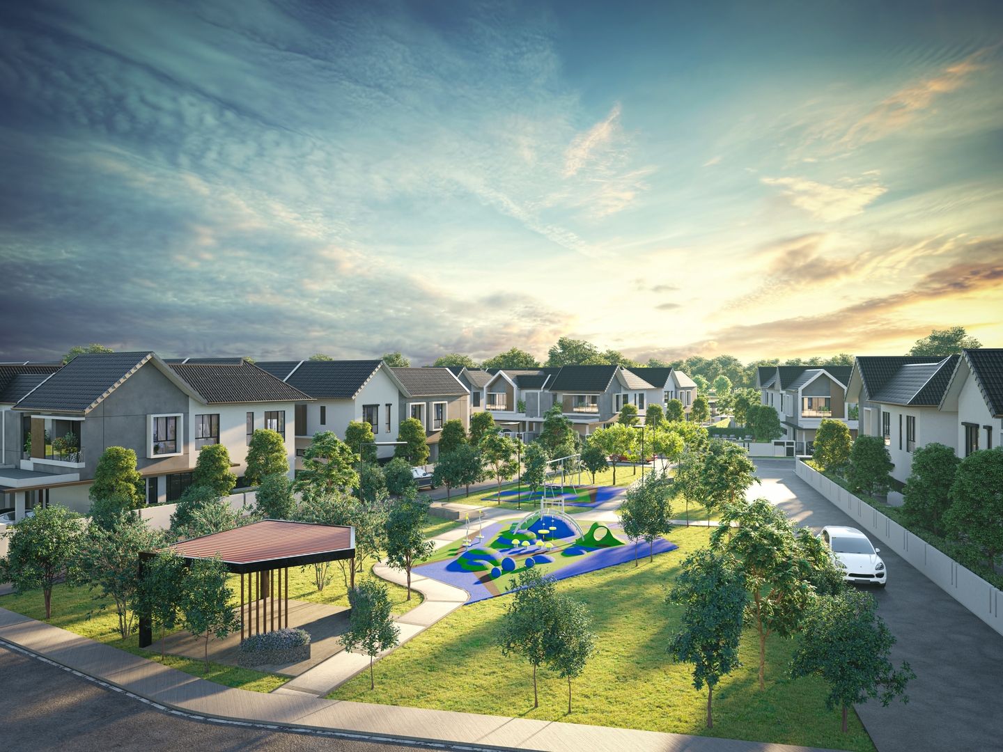 Artist rendition of Serenity Park and neighbourhood