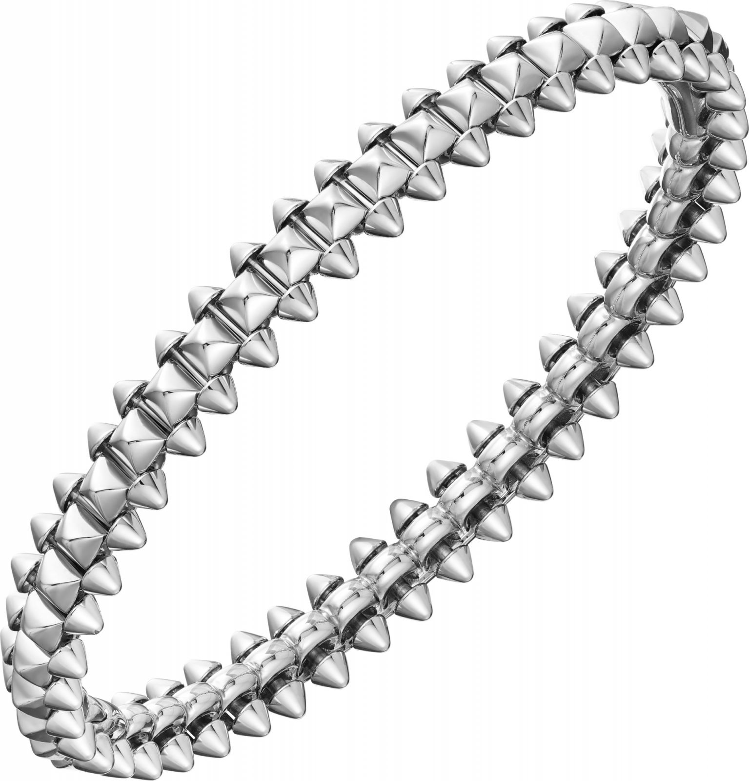 高爾宣佩戴Clahs de Cartier系列白K金手環。(Photo: Cartier)