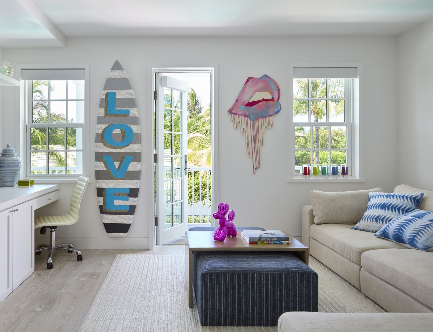 This secondary living room also acts as a playroom and study