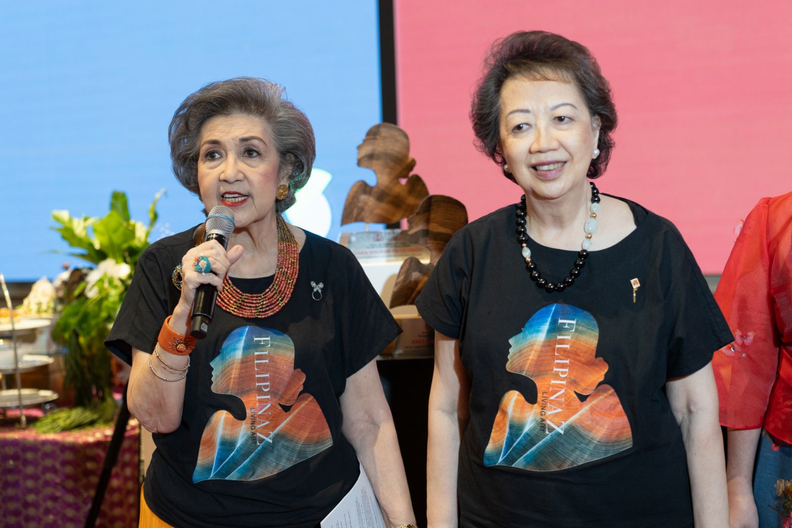 FilipinaZ Committee Chair Maritess Pineda pictured with Zonta Makati President Jeannie Abella