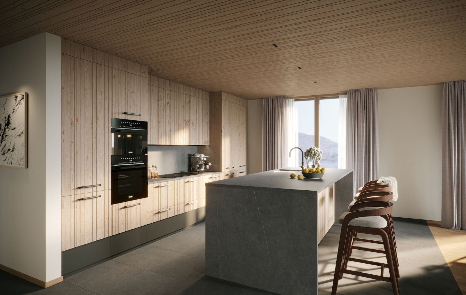 Dining areas have ample natural light