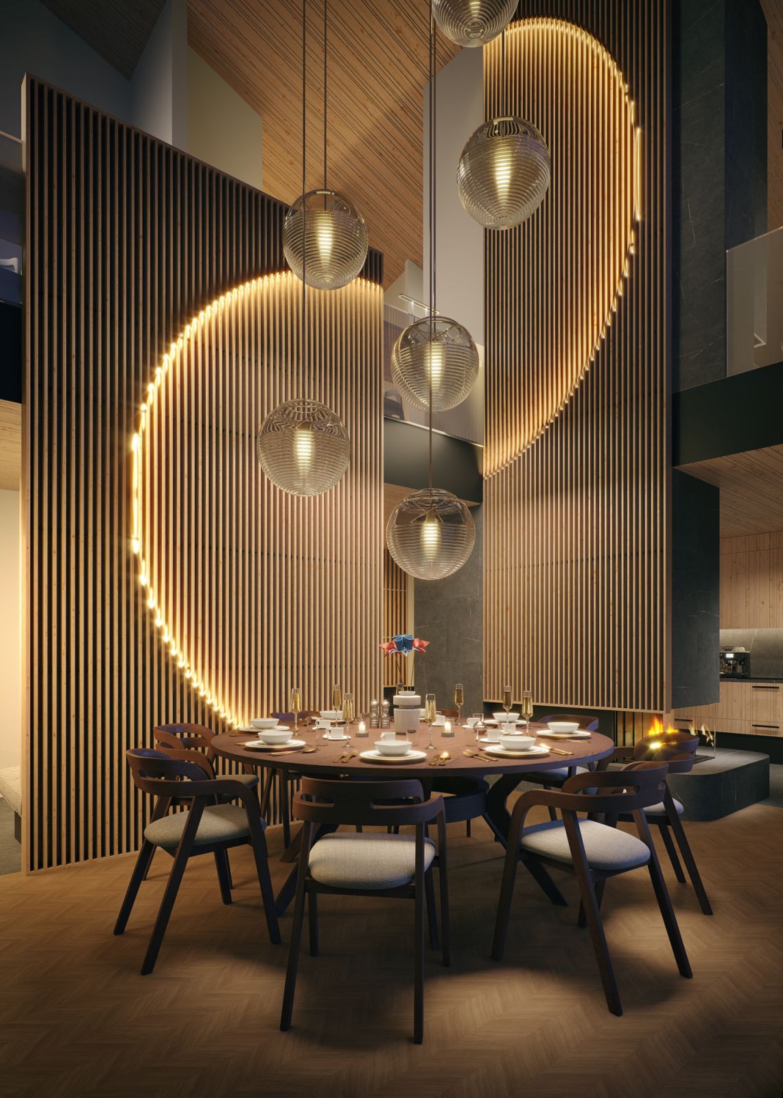 Dramatic dining spaces