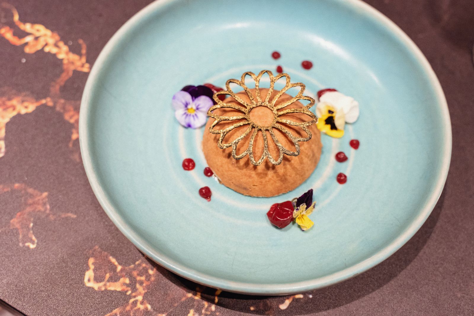 Pecan and maple cheese mousse