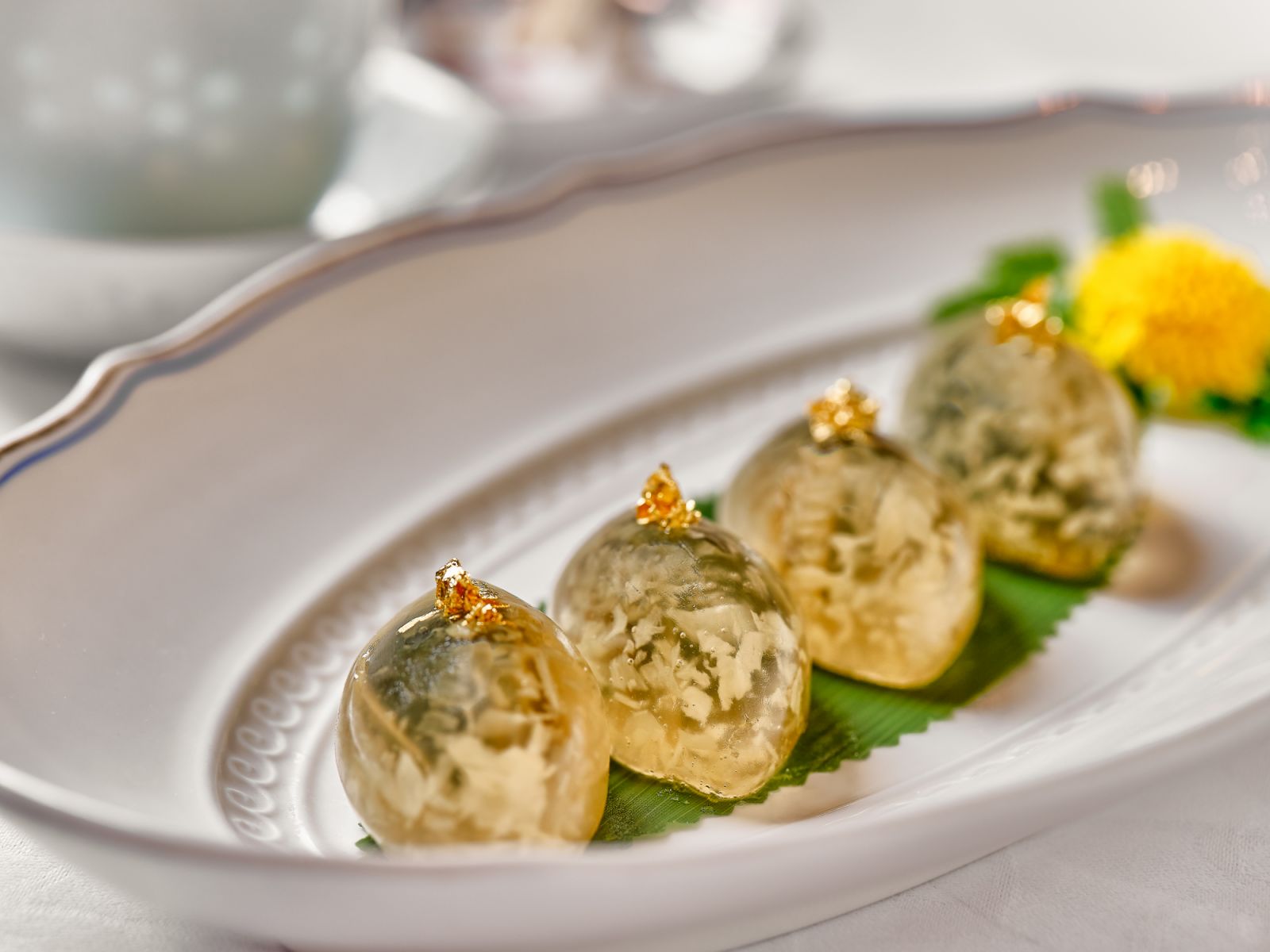 Preserved egg jelly with young ginger from Grand Hyatt Hong Kong One Harbour Road