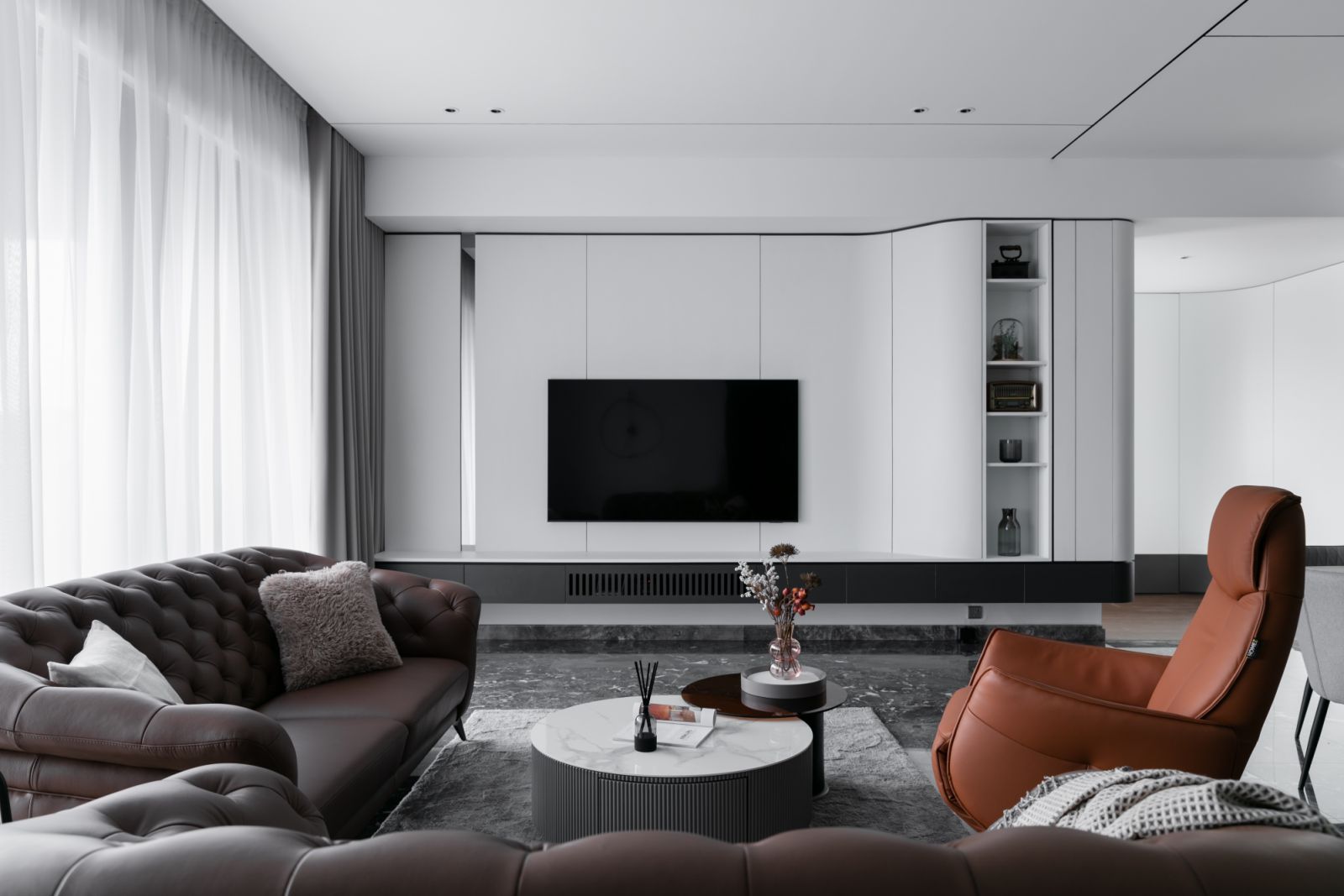 A sleek living room