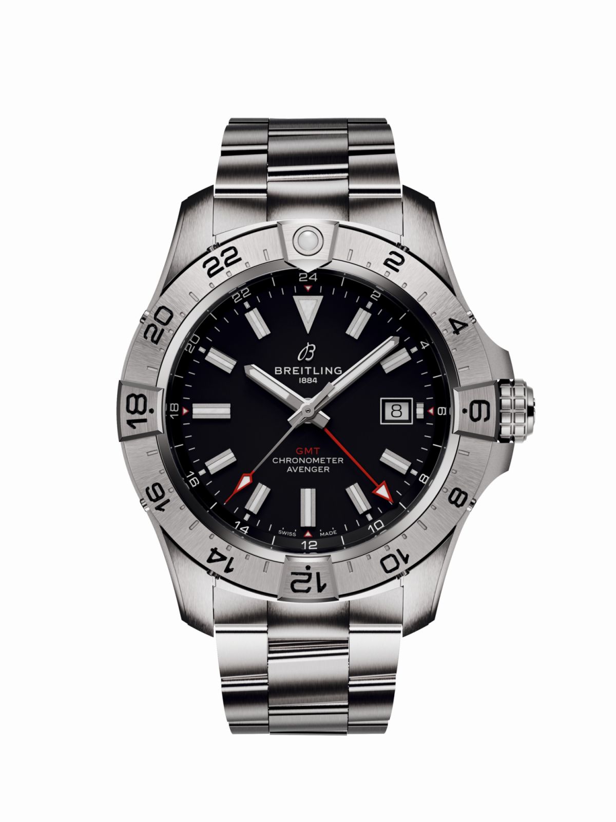 復仇者世界時區自動腕錶。(Photo: Breitling)