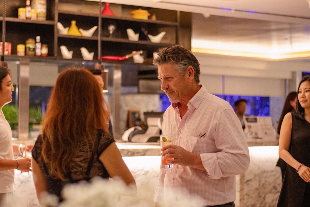 Stansborough with guests at the Hilton Kota Kinabalu dinner