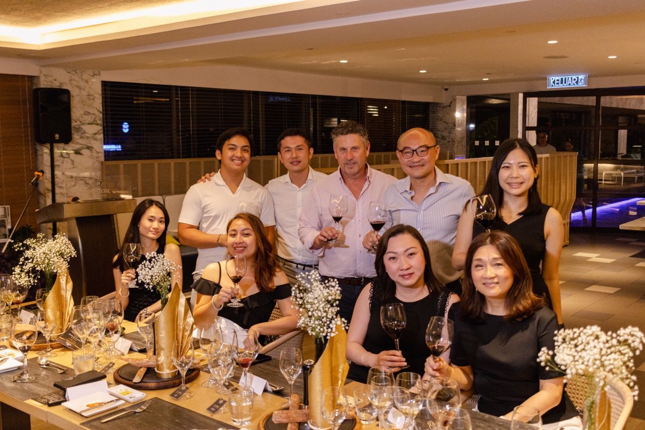 A Hardys 170th Anniversity dinner was held at Hilton Kota Kinabalu during Stansborough's recent trip to Sabah