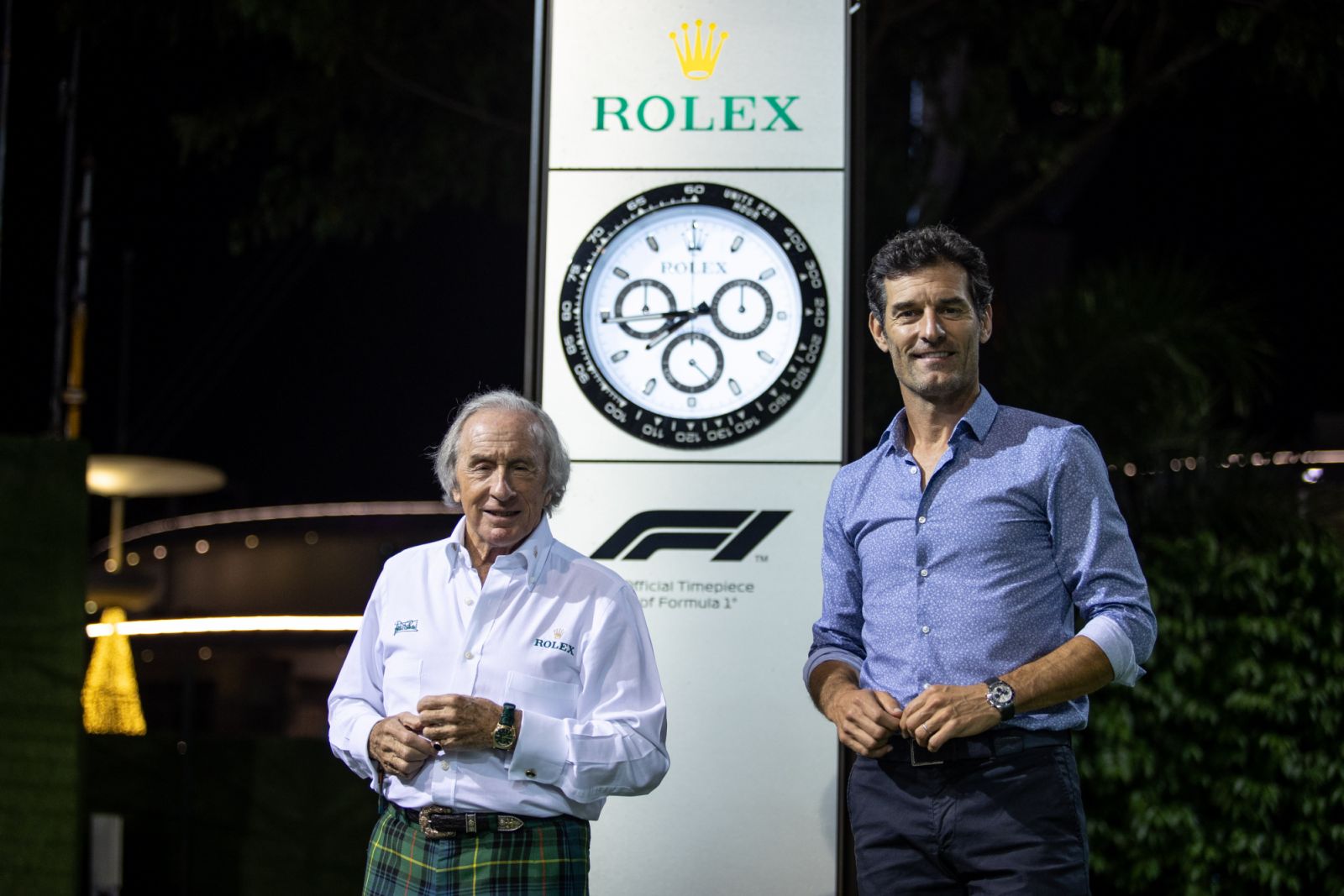 Rolex Testimonees Sir Jackie Stewart and Mark Webber