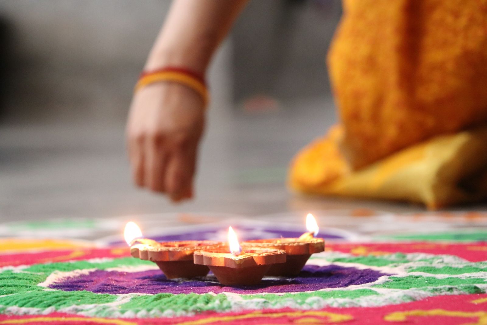 Each household has their own Rangoli design (Photo: Sandeep Kr Yadav)
