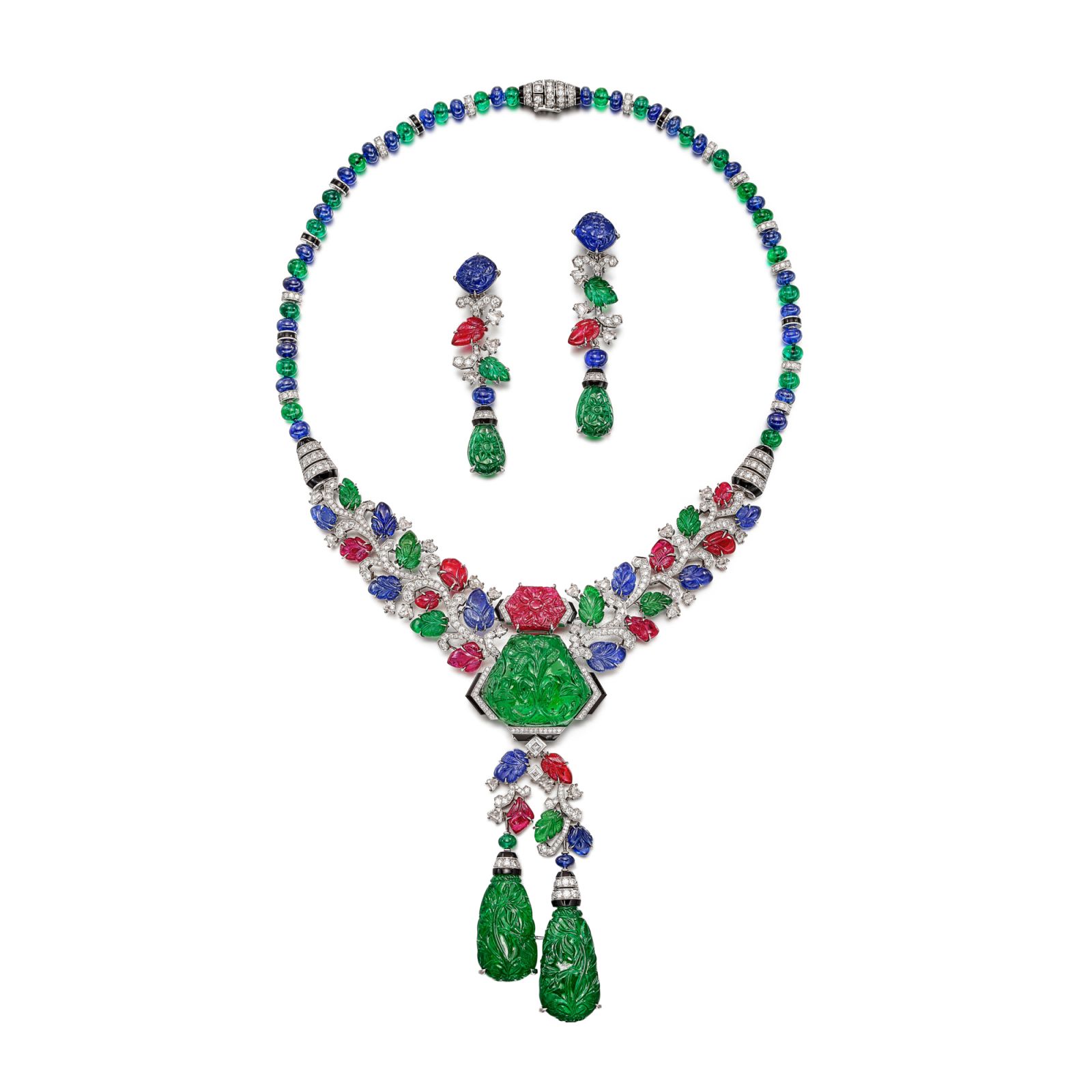 Cartier Tutti Frutti gem set and diamond demi parure by Sothebys (Photo: courtesy of Sothebys)