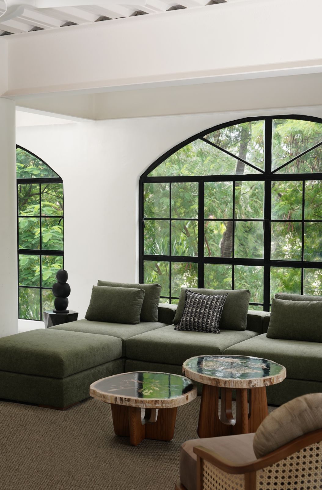 Philux M Sectional, Petrified Wood Tables, Stockholm Armchair (Photographed by EJ Bonagua)