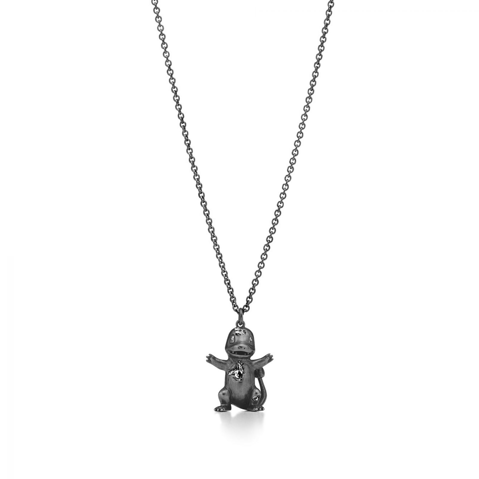 小火龍霧黑純銀鑲鑽吊墜項鍊。(Photo: Tiffany & Co.)