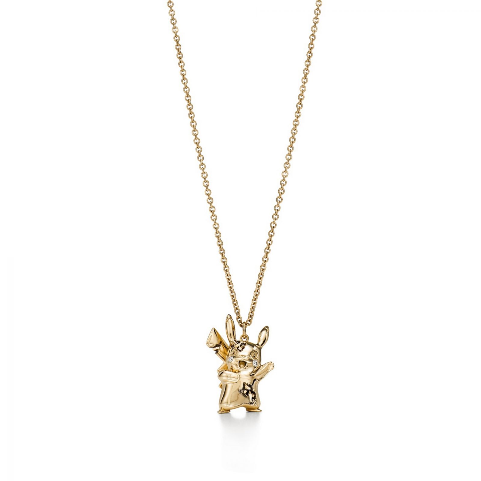 皮卡丘18K金鑲鑽吊墜項鍊。(Photo: Tiffany & Co.)