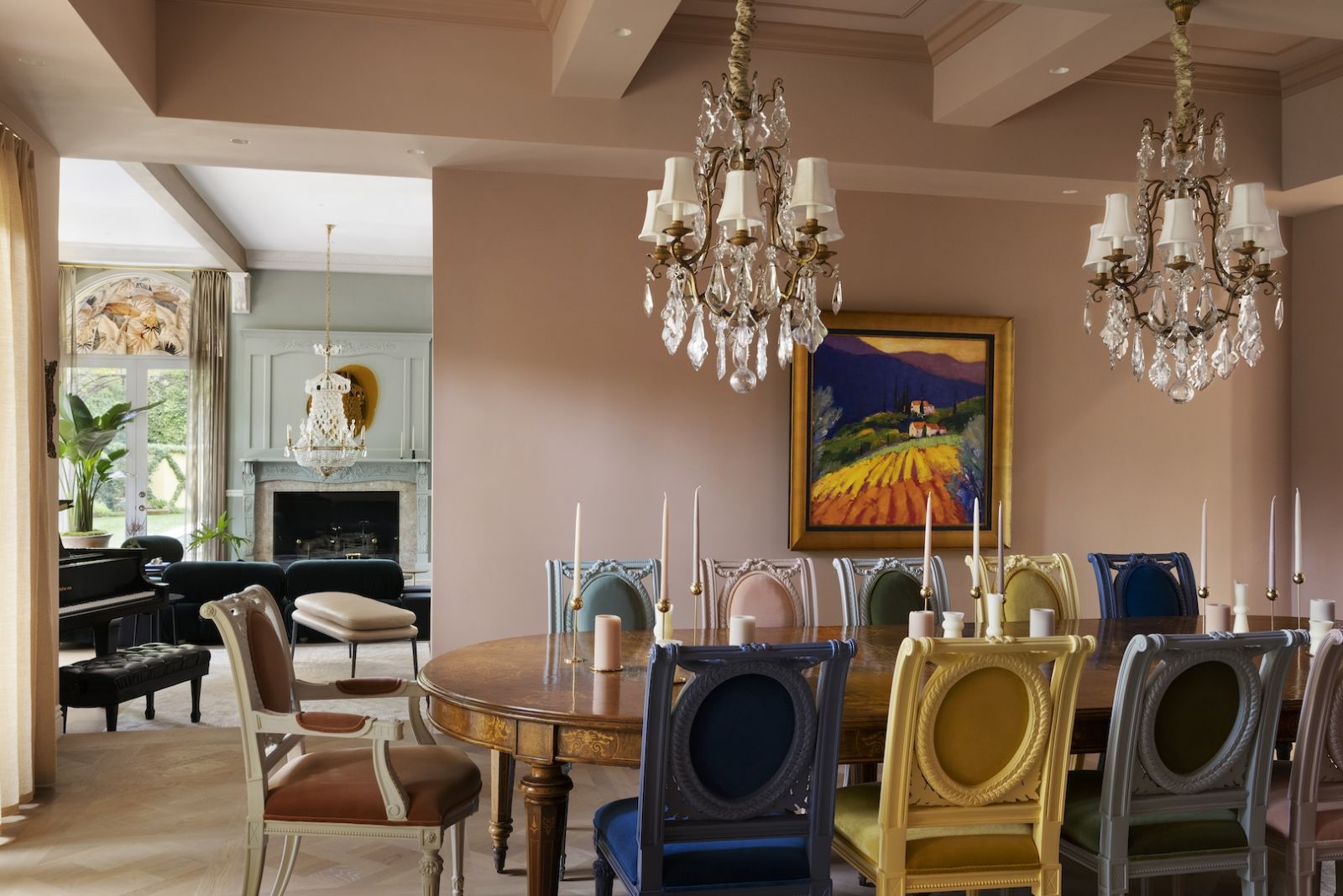 Eclectic character is apparent in the dining room