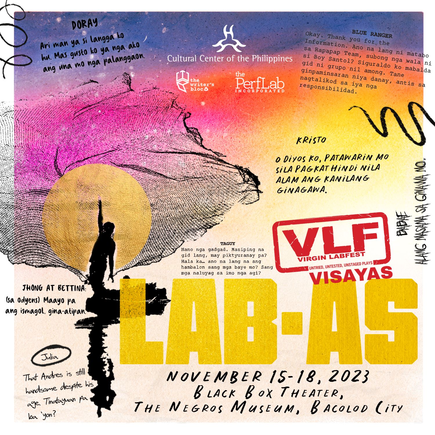 Official poster for the Virgin Labfest in the Visayas (VLF Lab-As)
