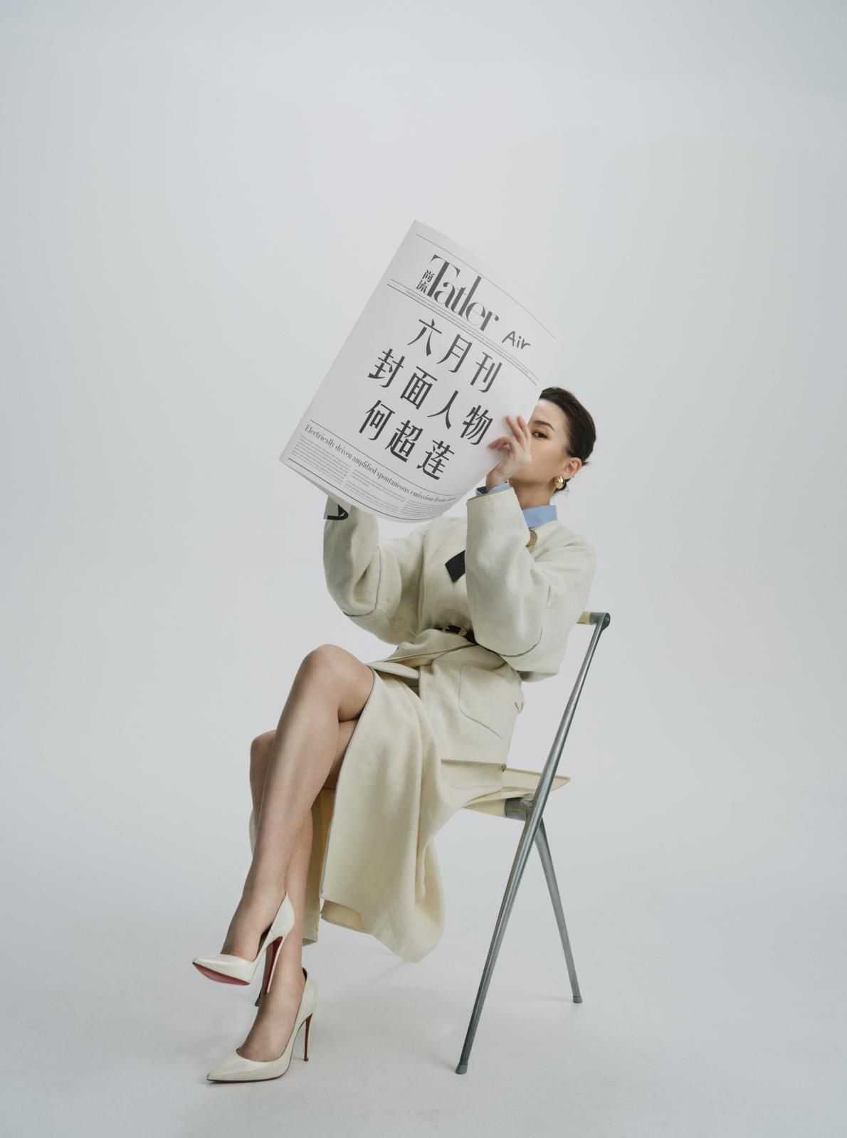 Laurinda Ho in a Gucci outfit and Grey Matter earrings