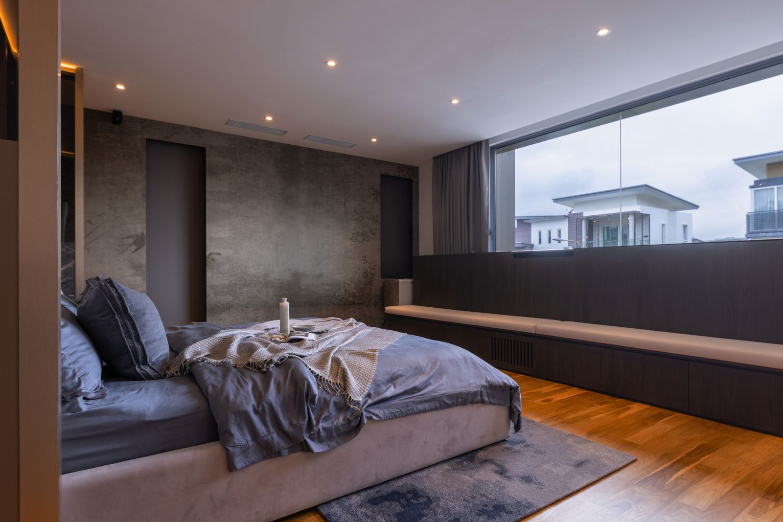 Bedroom has a concealed TV
