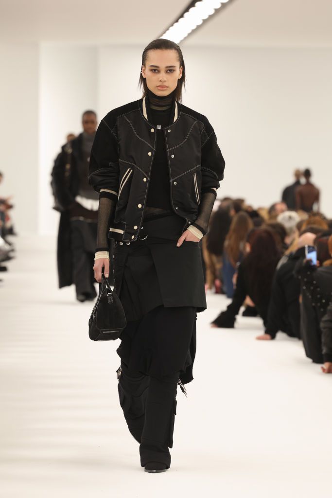 PARIS, FRANCE - MARCH 02: (EDITORIAL USE ONLY - For Non-Editorial use please seek approval from Fashion House) A model walks the runway during the Givenchy Womenswear Fall Winter 2023-2024 show as part of Paris Fashion Week on March 02, 2023 in Paris, France. (Photo by Pascal Le Segretain/Getty Images)