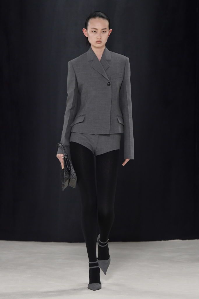 MILAN, ITALY - FEBRUARY 25: A model walks the runway during the Salvatore Ferragamo Ready to Wear Fall/Winter 2023-2024 fashion show as part of the Milan Fashion Week on February 25, 2023 in Milan, Italy. (Photo by Victor VIRGILE/Gamma-Rapho via Getty Images)
