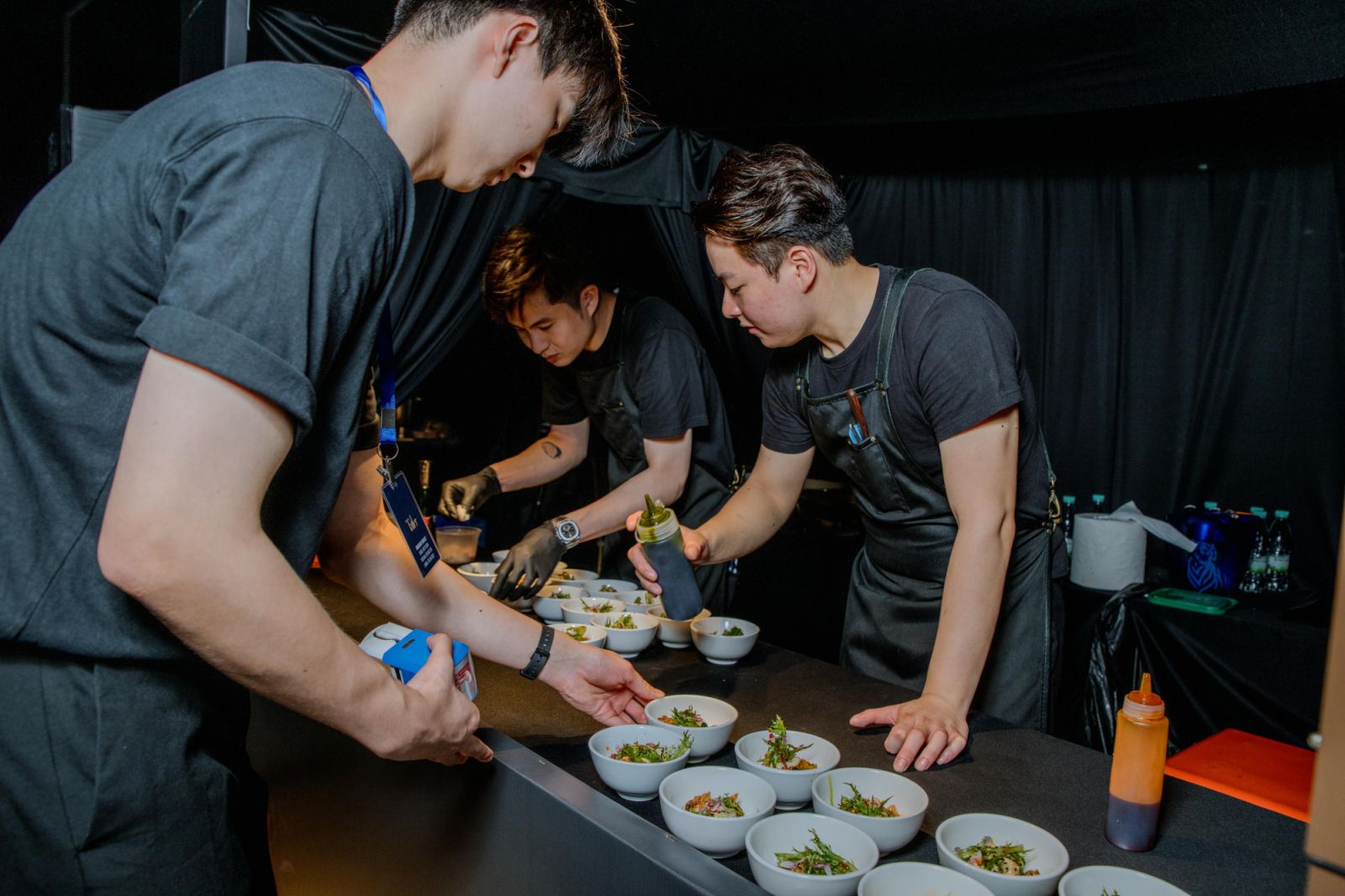 Shaun Ng and Eason Cho of Hide prepping their dish