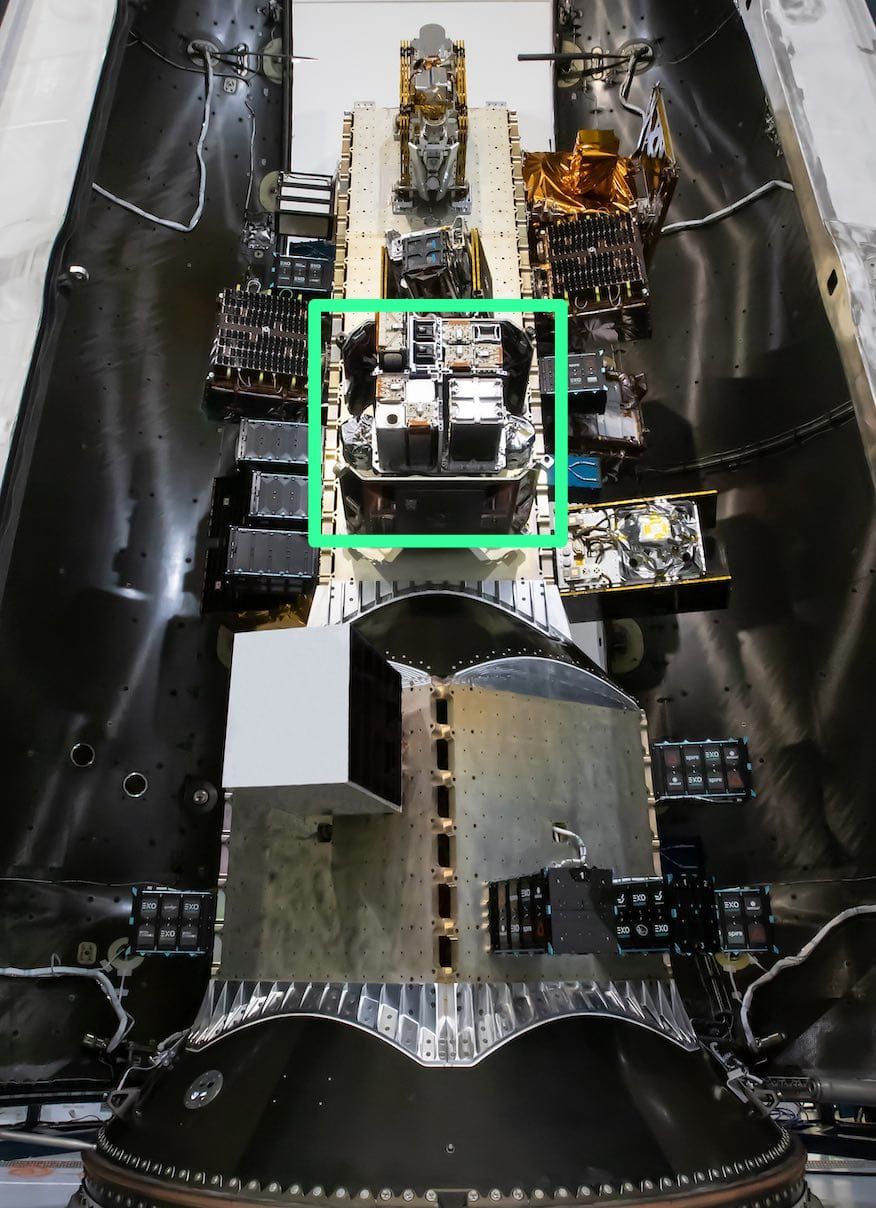 An inside at look at how Planter's satellite module is packed where it sits alongside other satellites within the rocket (Photo: Planters International)